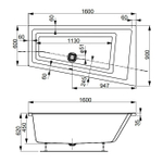 Акриловая ванна Vagnerplast CAVALLO OFFSET 160x90 Left
