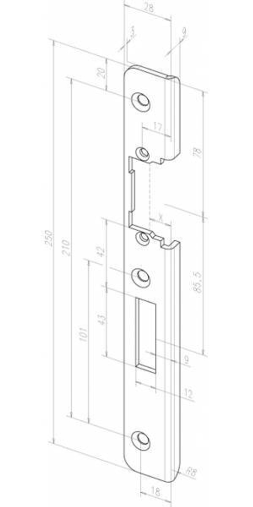 Плоская запорная планка 525
