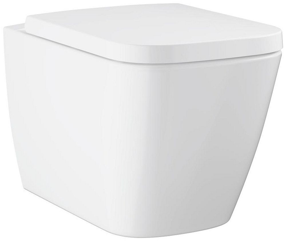 Набор GROHE BAU Edge Ceramic Унитаз подвесной, закрытый, безободковый, с сиденьем, с микролифтом