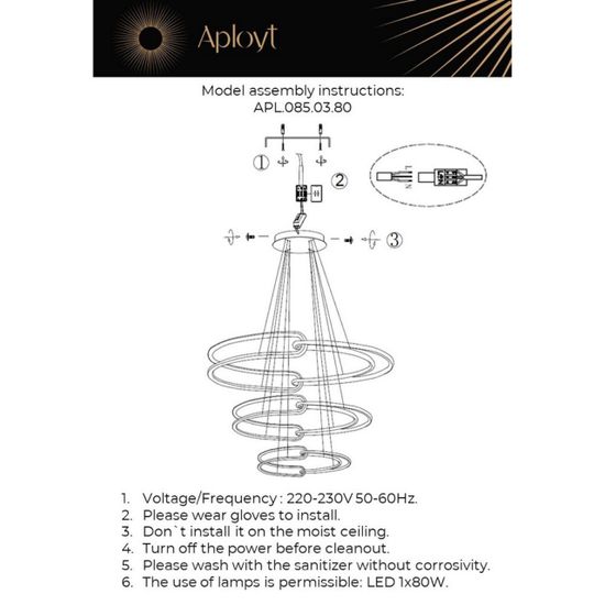 Люстра подвесная APL.085.03.80