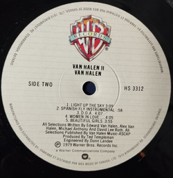Винтажная виниловая пластинка LP Van Halen II (Canada 1979)