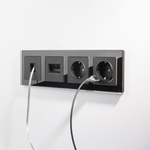 Розетка двойная Ethernet RJ-45 (черный матовый)