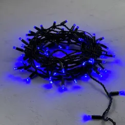 Светодиодная гирлянда с колпачком 100 синих LED ламп 10 м., 220-230 В., черный провод ПВХ, IP65, Beauty Led (PST100CAP-11-2B)