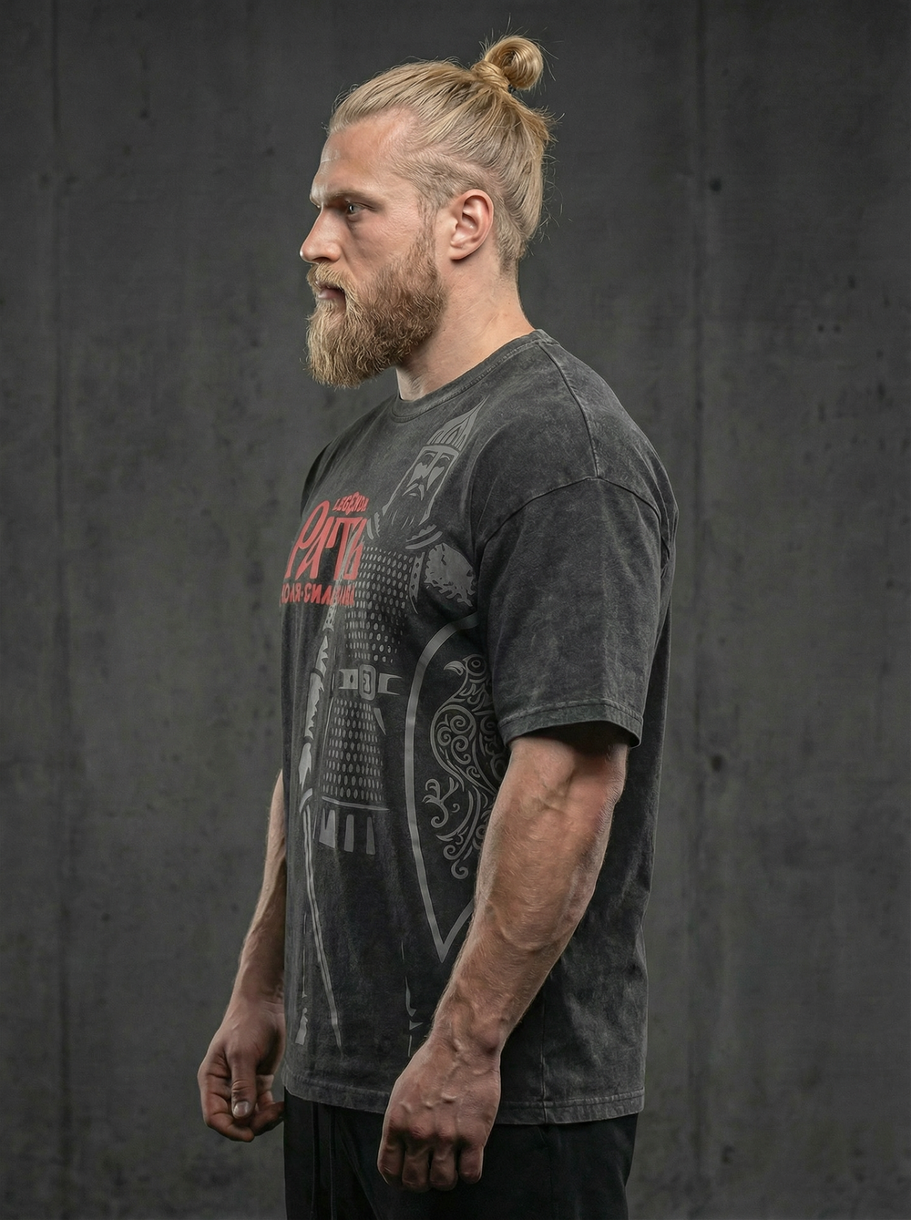 Футболка хлопковая мужская оверсайз LEGENDA Рать черная