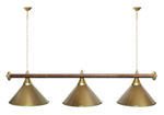 Лампа STARTBILLIARDS 3 пл. (плафоны зеленые,штанга золотая,фурнитура золото)