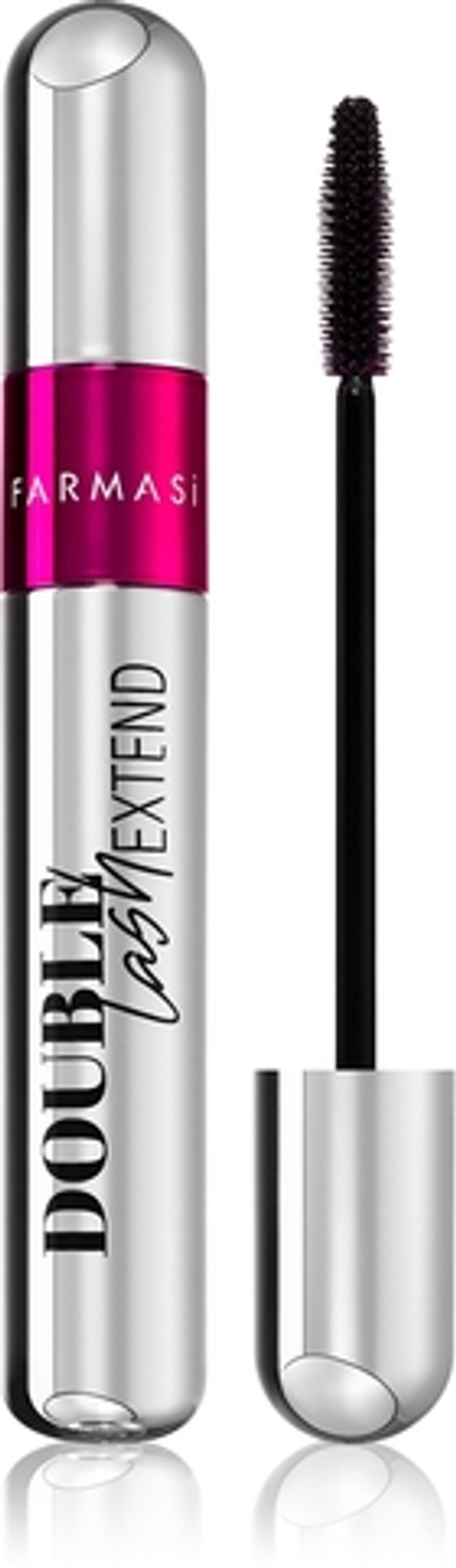 Farmasi Double Lash Extend - Тушь для ресниц, увеличивающая объем, удлиняющая и подкручивающая оттенок Black, 12 ml