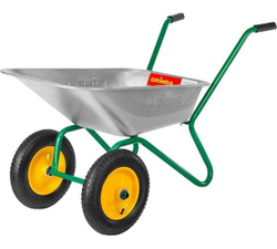 GRINDA  GB-2, 80 л, 120 кг, двухколесная, оцинкованная сталь, садовая тачка (422400)