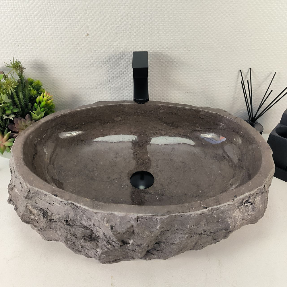 Раковина из мрамора Erozy Grey EM-64985 64*44*16 0888