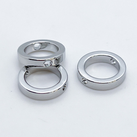 Коннектор-рамка, цвет серебро (родий), размер 14 мм, внутренний диаметр 10 мм, цена за 1 шт