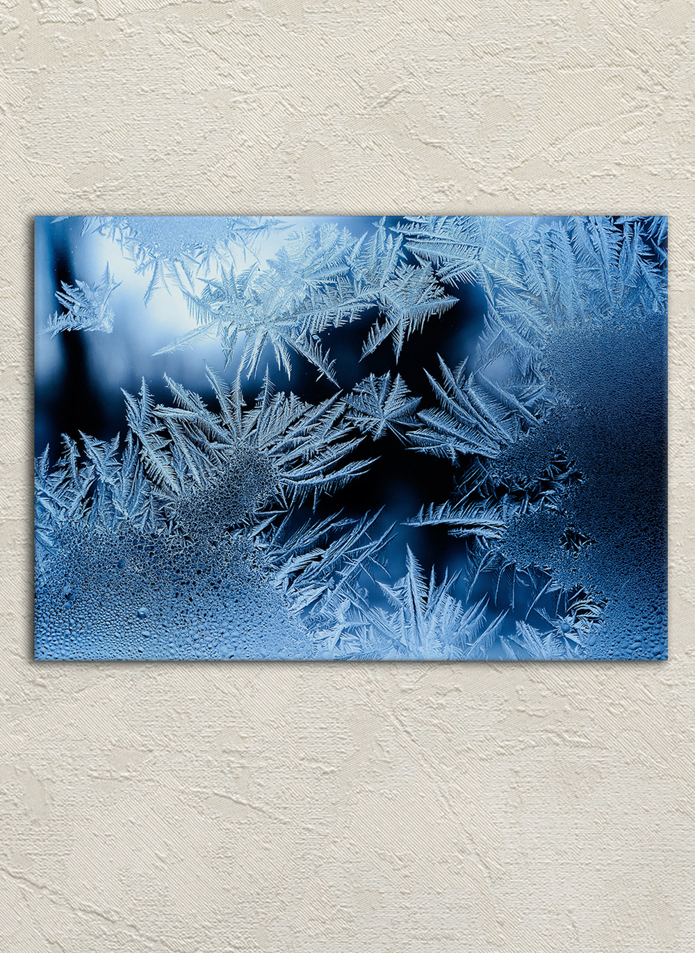 Картина на стекле, Картина на стену Зимние узоры, 40х28см Декор для дома, подарок