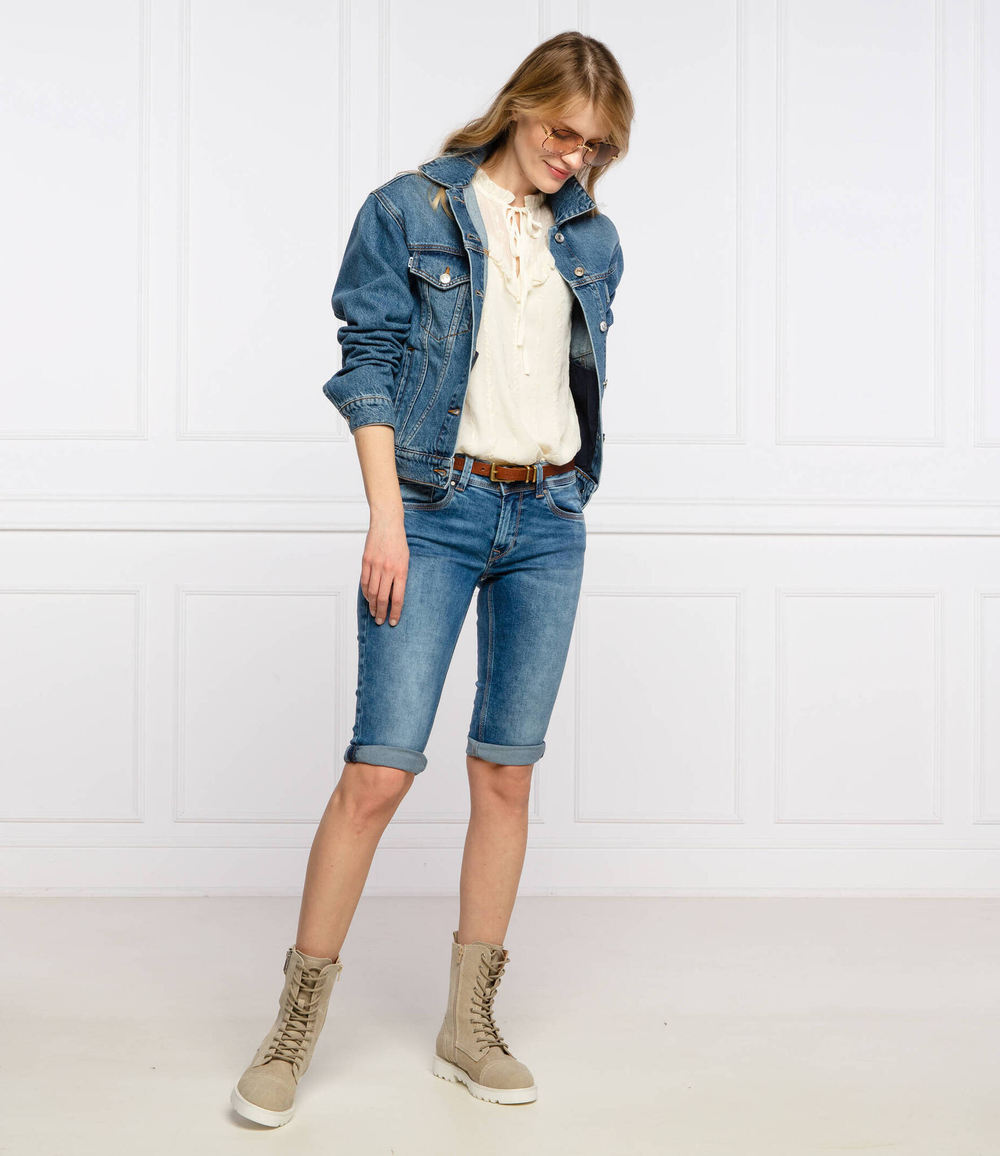 шорты saturn crop Pepe Jeans London - голубой(PL800652HG9)