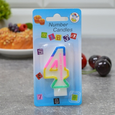 Свеча для торта цифра "4" 7см "Celebration", парафин