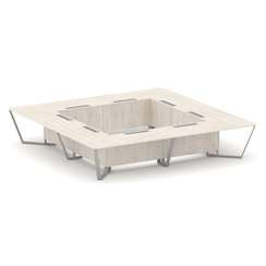 Steel Meet Стол переговорный квадратный KD-PR.B.SP-20K2 Денвер Светлый/Металл Серый 4000*4000*750