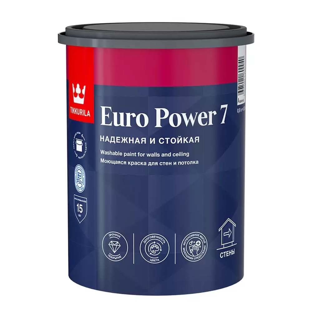 Краска моющаяся для стен и потолка TIKKURILA EURO POWER 7