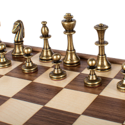 Шахматы классические 27х27см Manopoulos Wooden Chess фигуры в деревянной коробке