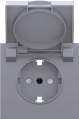 Donel S08 серый графит накладка для розетки Schuko с заземлением, с крышкой, 16A 250 В~, серия DB