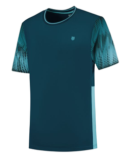Мужская теннисная футболка K-Swiss Tac Hypercourt Print Crew 3 - Бирюзовый
