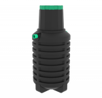 Септик переливной Мультпласт Термит Профи+ 1.5 PR 1500 л. вертикальный / 600 л. в сутки / 3 чел. / принудительный сброс (110x110x243см;95кг;черный) - арт.555452.6