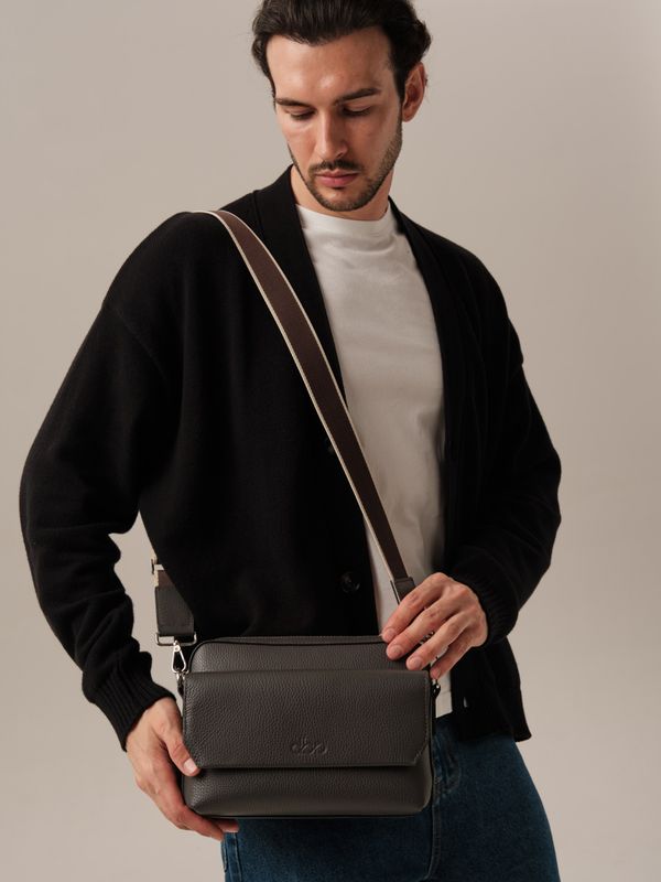 Мужская кожаная сумка Bora DBR 7113 темный лес