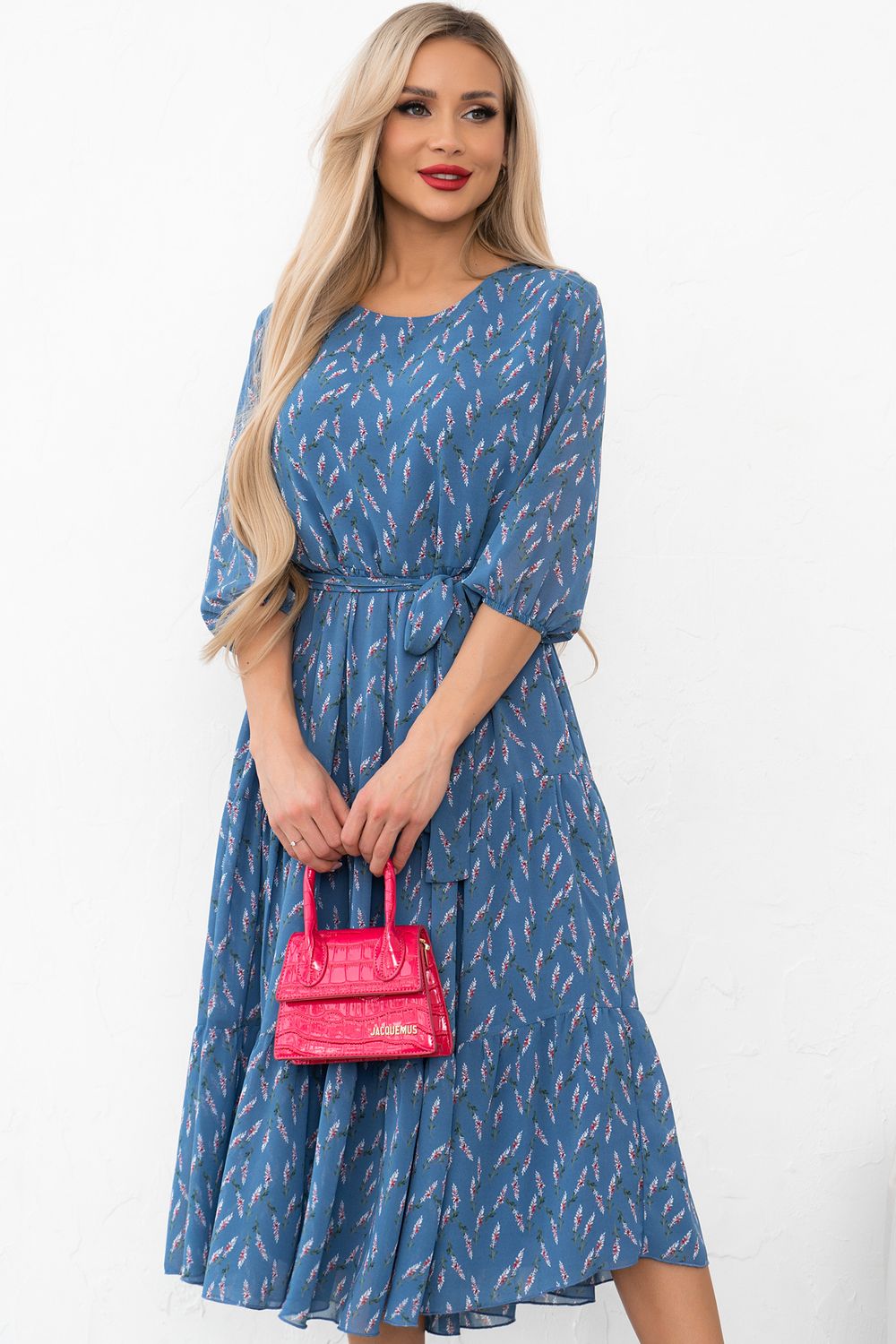 Платье Хелен (голубой/белый) Р11-1075/24 Nikol (Уценка)