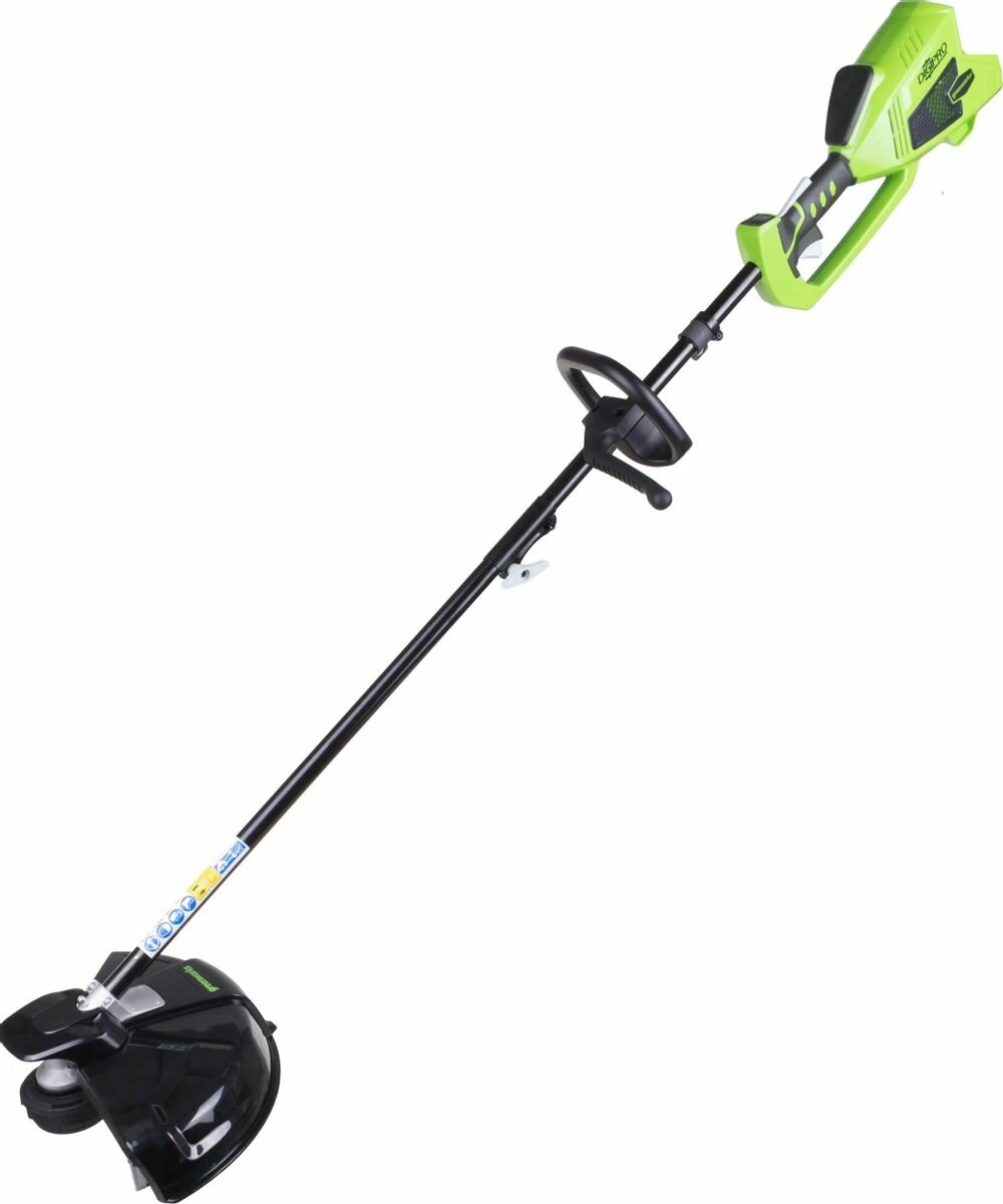 Триммер струнный аккумуляторный GREENWORKS GD40BC, 40В,35см, б/щ, с ножом, с 1АКБ 4Ач и ЗУ  (1301507UB)