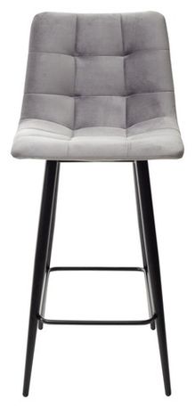 Полубарный стул CHILLI-QB светло-серый #26, велюр / черный каркас (H=66cm)