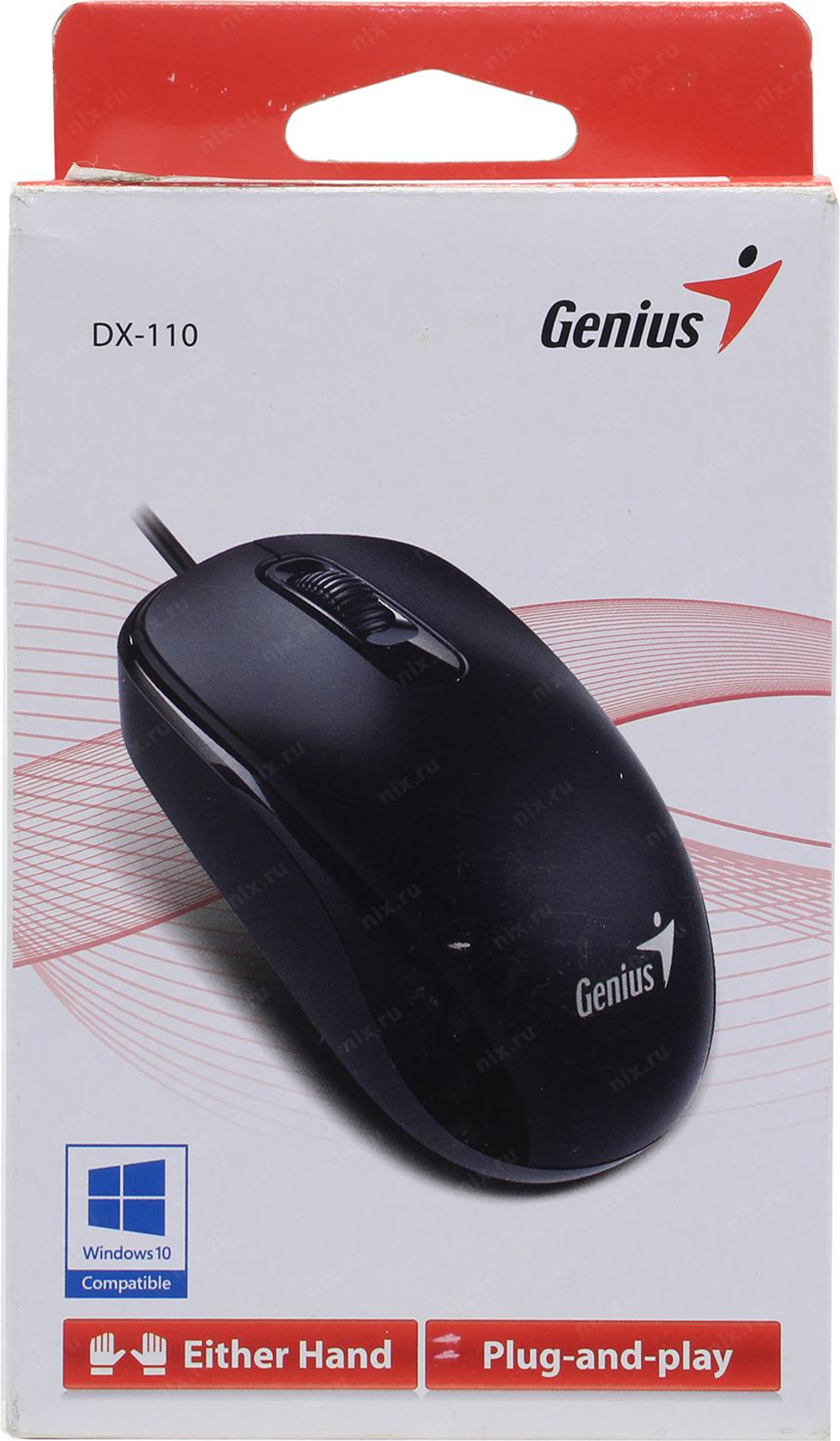 Genius Optical Mouse DX-110 <Black> (RTL)  USB  3btn+Roll (31010116100/31010009400)