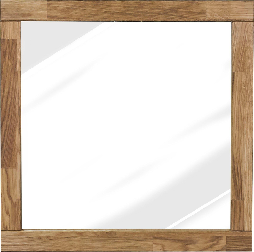 Зеркало настенное 60х60, Фалерия, квадратное, в деревянной раме, для ванной, прихожей, спальни, коричневое, Dipriz