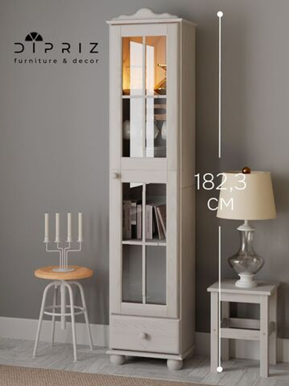 Шкаф витрина Бритта однодверный белый