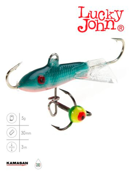 Балансир Lucky John CLASSIC 3 с тр. 30мм/54 блистер