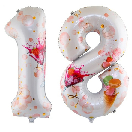Шар "Цифра 18 Совершеннолетие"
