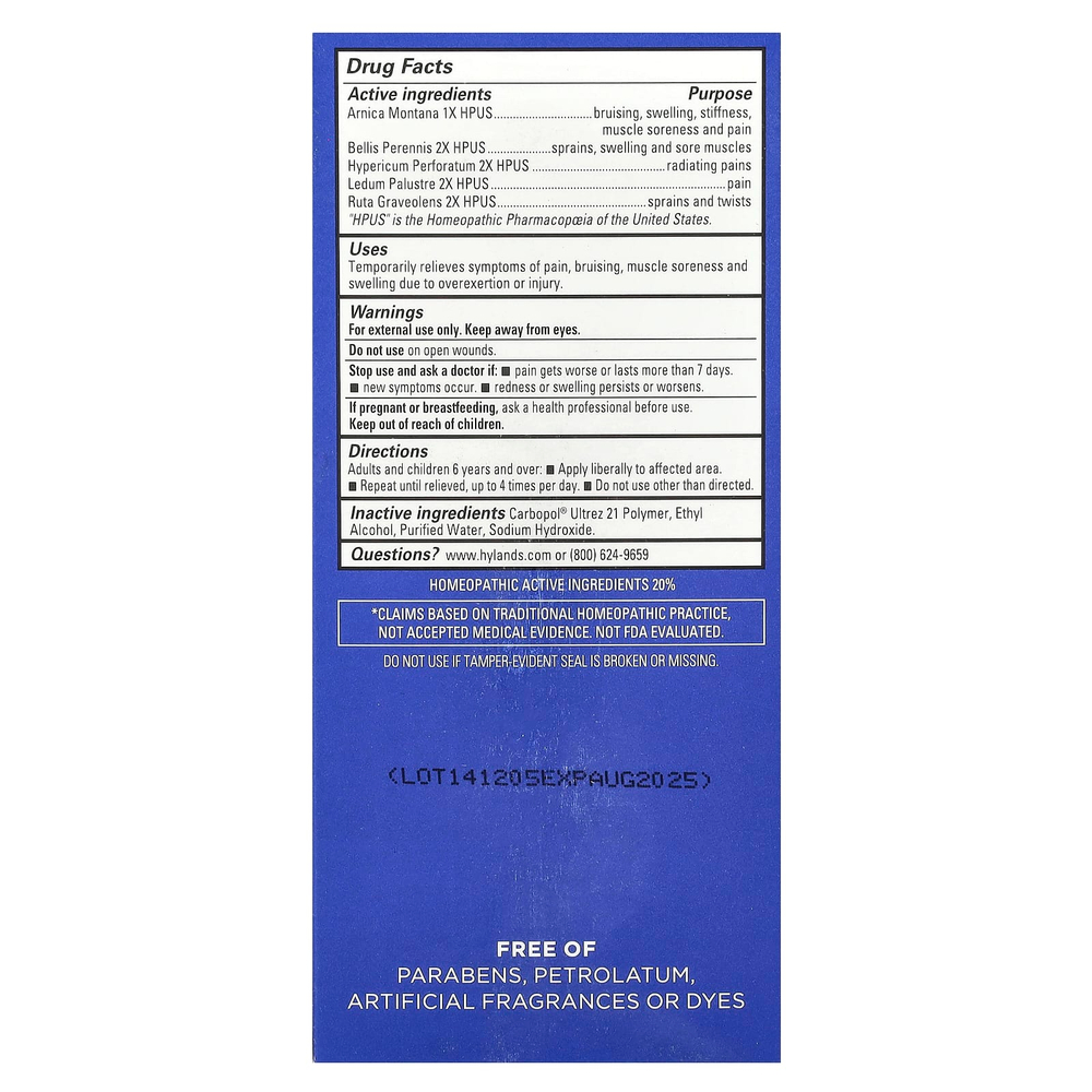 Hyland's Naturals, Muscle Therapy с арникой, обезболивающий гель, 70,9 г (2,5 унции)