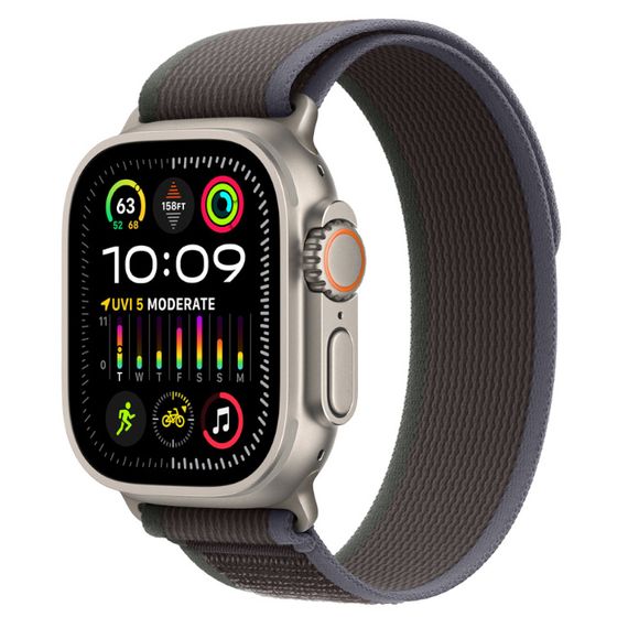 Часы Apple Watch Ultra 2 GPS + Cellular 49 мм, титановый корпус, ремешок Trail цвета Синий/Черный,размер L/M