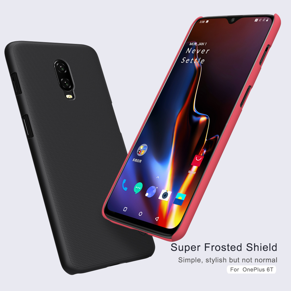 Тонкий жесткий чехол от Nillkin для смартфона OnePlus 6T (A6010), серия Super Frosted Shield