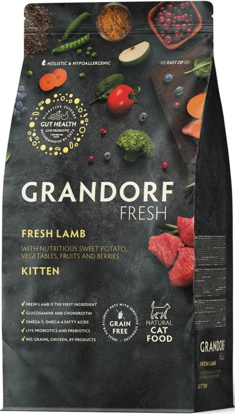 GRANDORF Fresh CAT 400г. Свежее мясо Ягненка с Бататом для Котят