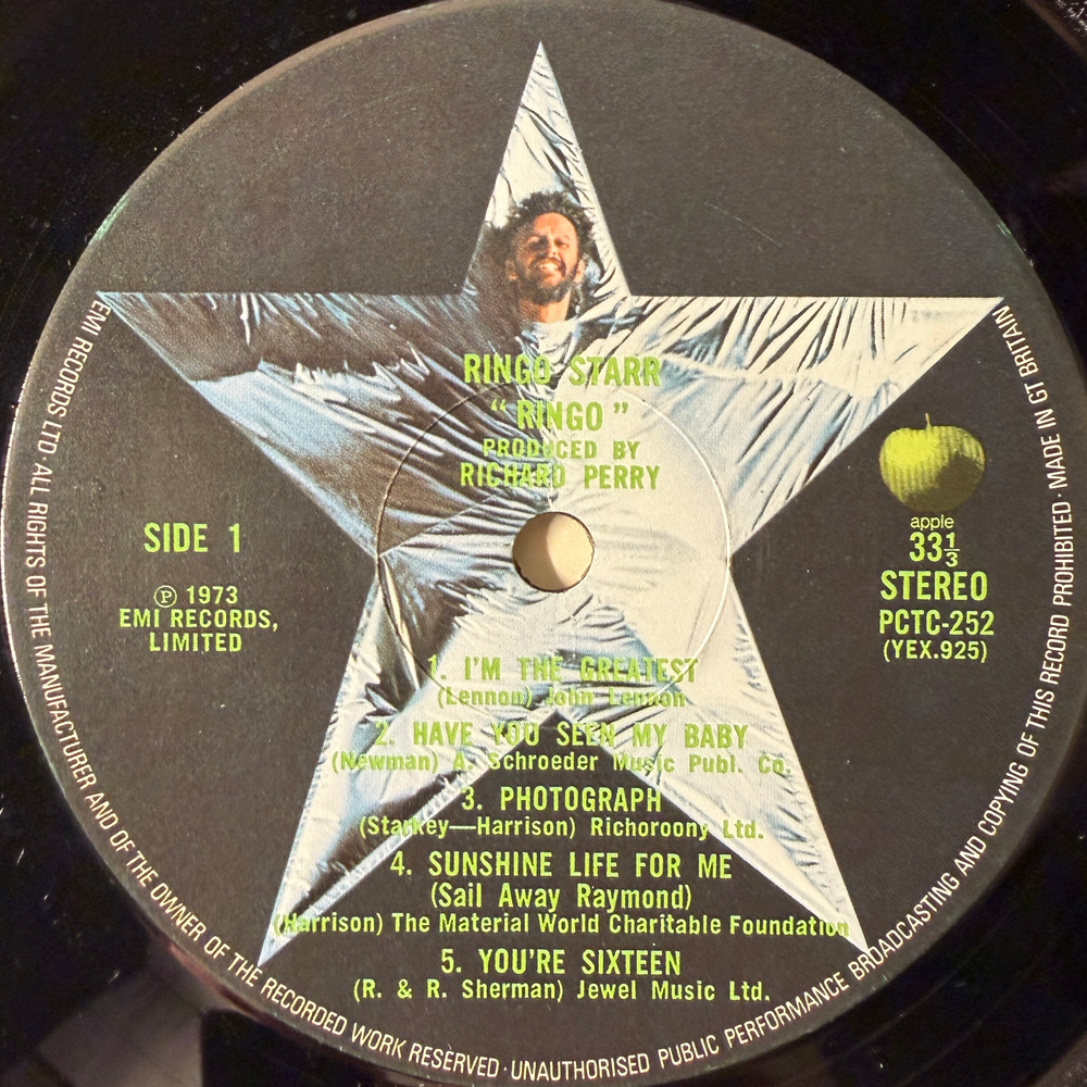 Ringo Starr ‎– Ringo (Англия 1973г.)
