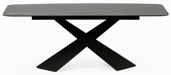 Обеденный стол Reagan 200х100 ножки сталь, столешница керамика черный