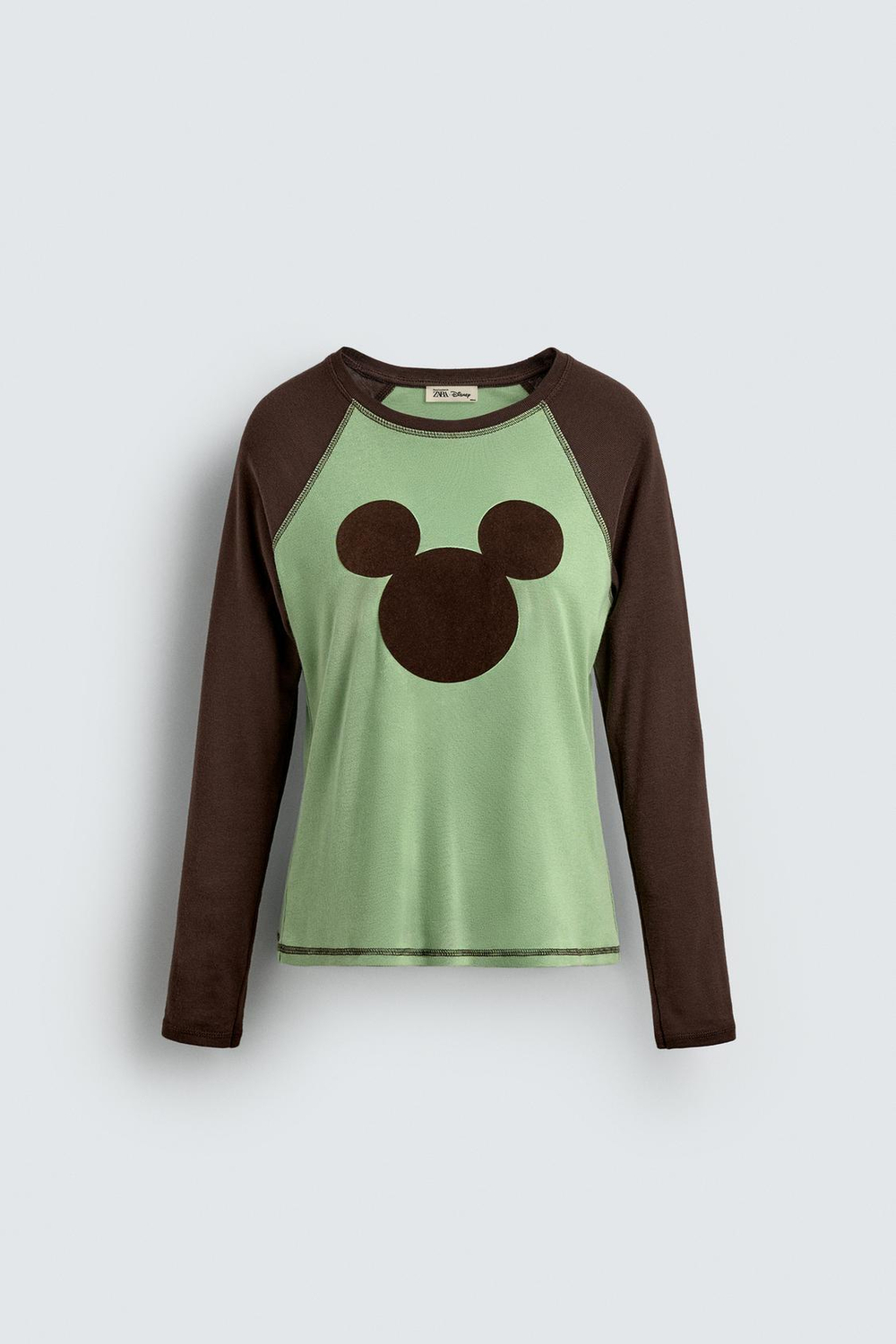 ZARA HARRY LAMBERT X DISNEY ФУТБОЛКА С ПРИНТОМ МИККИ МАУСА, ЗЕЛЕНЫЙ