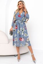 Платье Мила (дымчатый/маки) Р11-1207/3 Nikol (Акция)