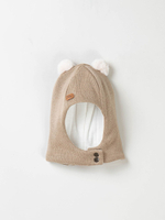 Шлем зимний из смесовой шерсти "Экрю" на кнопках