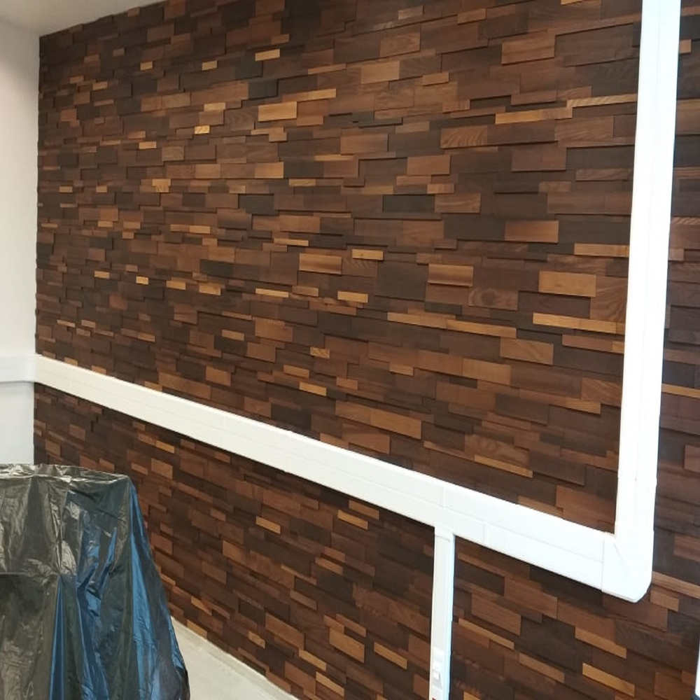 Деревянная мозаика для стен Wood Mosaic Планшет Термоясень