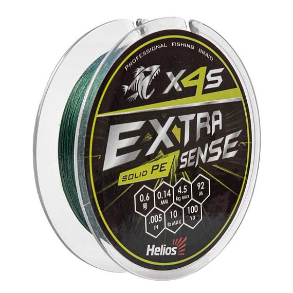 Шнур Helios Extrasense X4S PE Green 92m    0.6/10LB 0.14mm (HS-ES-X4S-0.6/10LB)