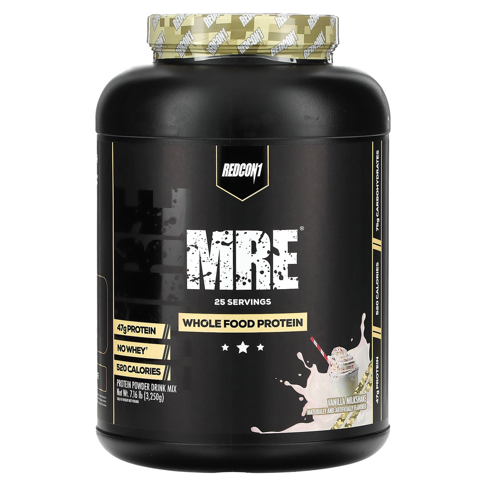 Redcon1, MRE, цельнопищевой протеин, со вкусом ванильного молочного коктейля, 3250 г (7,16 фунта)