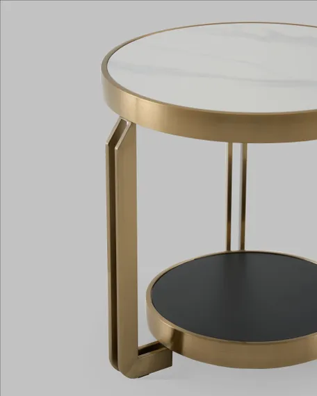 Журнальный столик Калисто 55*55 см светлая и темная керамика