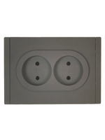 FORTE&PIANO Розетка 2-местная без заземления без защитных шторок безвинтовое крепление 10А FP326 серый IEK
