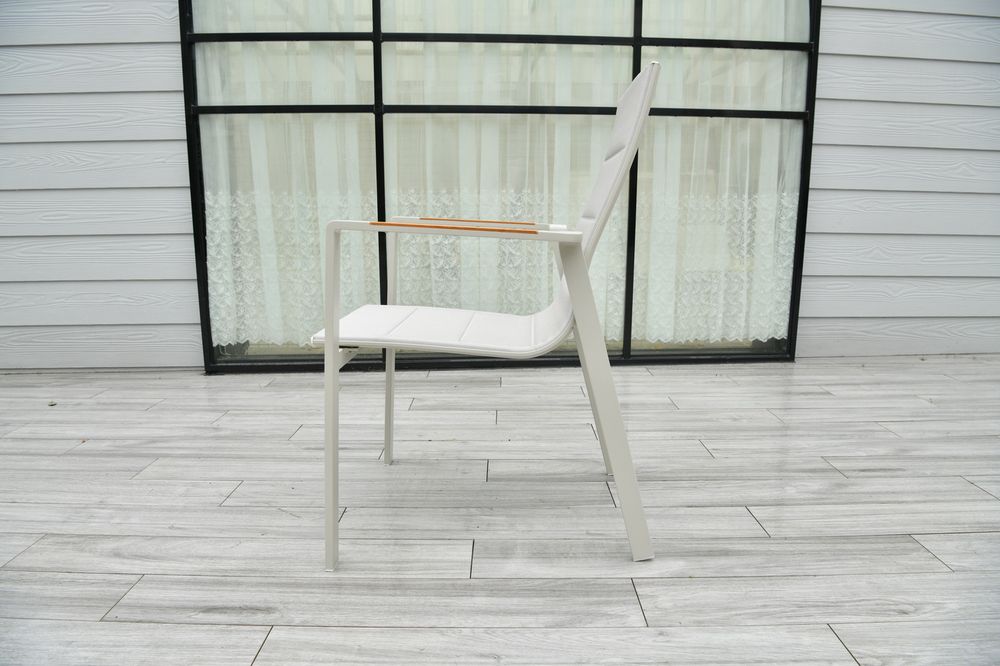 "Кейптаун" стул алюминиевый, ткань текстилен, цвет белый