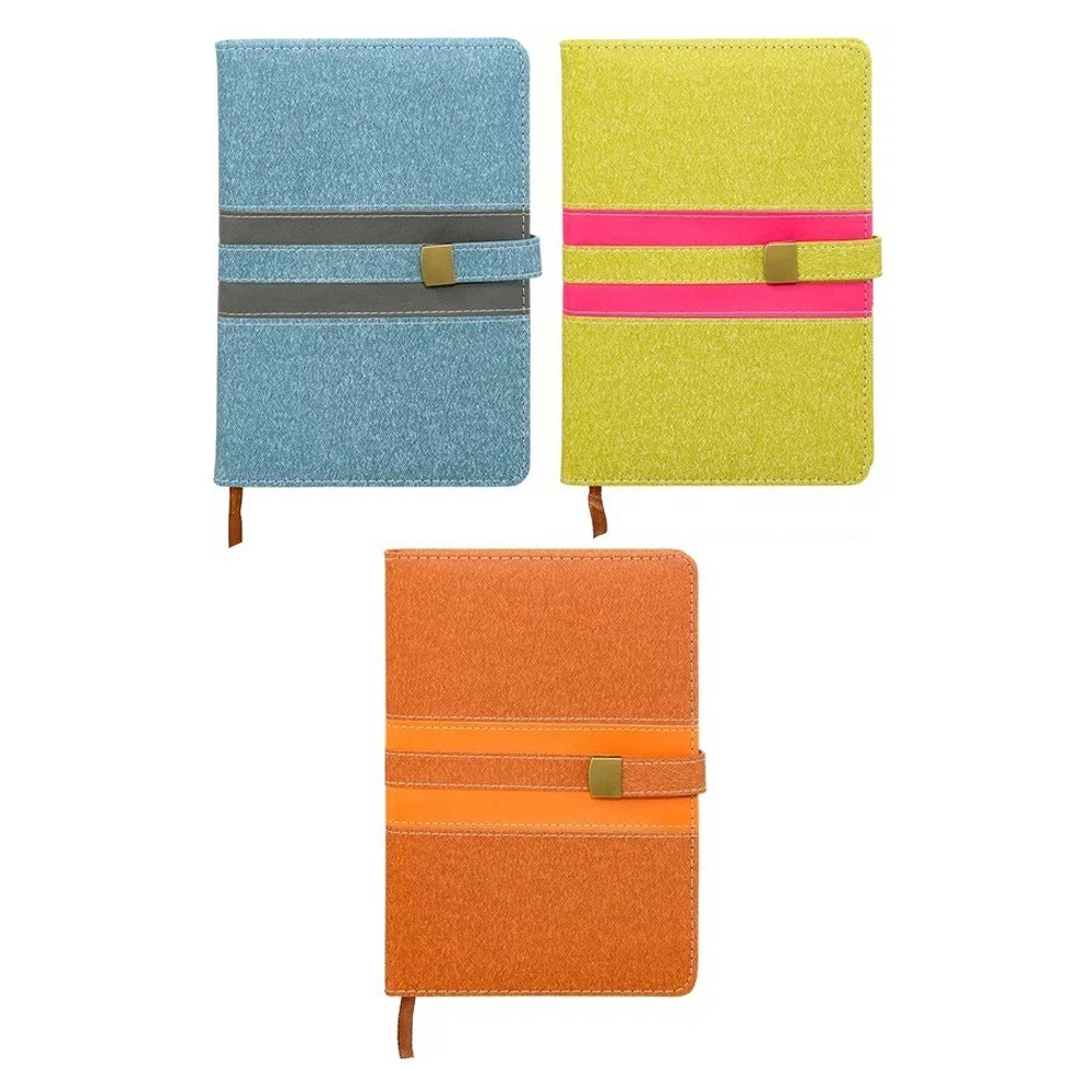 Записная книжка Basir, формат А5, со справочным материалом, серия "Джинса", обложка ПВХ, 21*14 см, 140 листов, 3 цвета ассорти