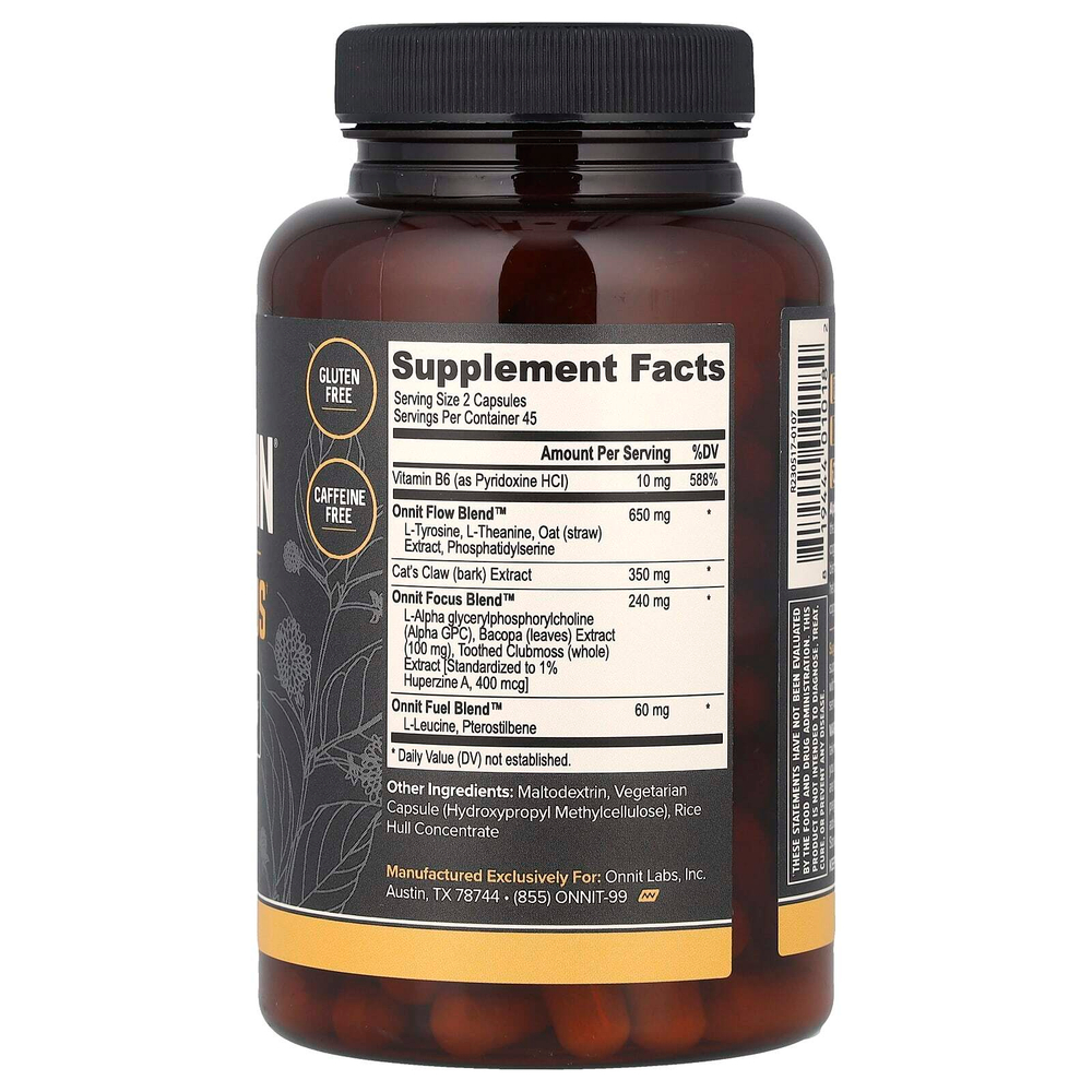 Onnit, Alpha Brain, 90 капсул