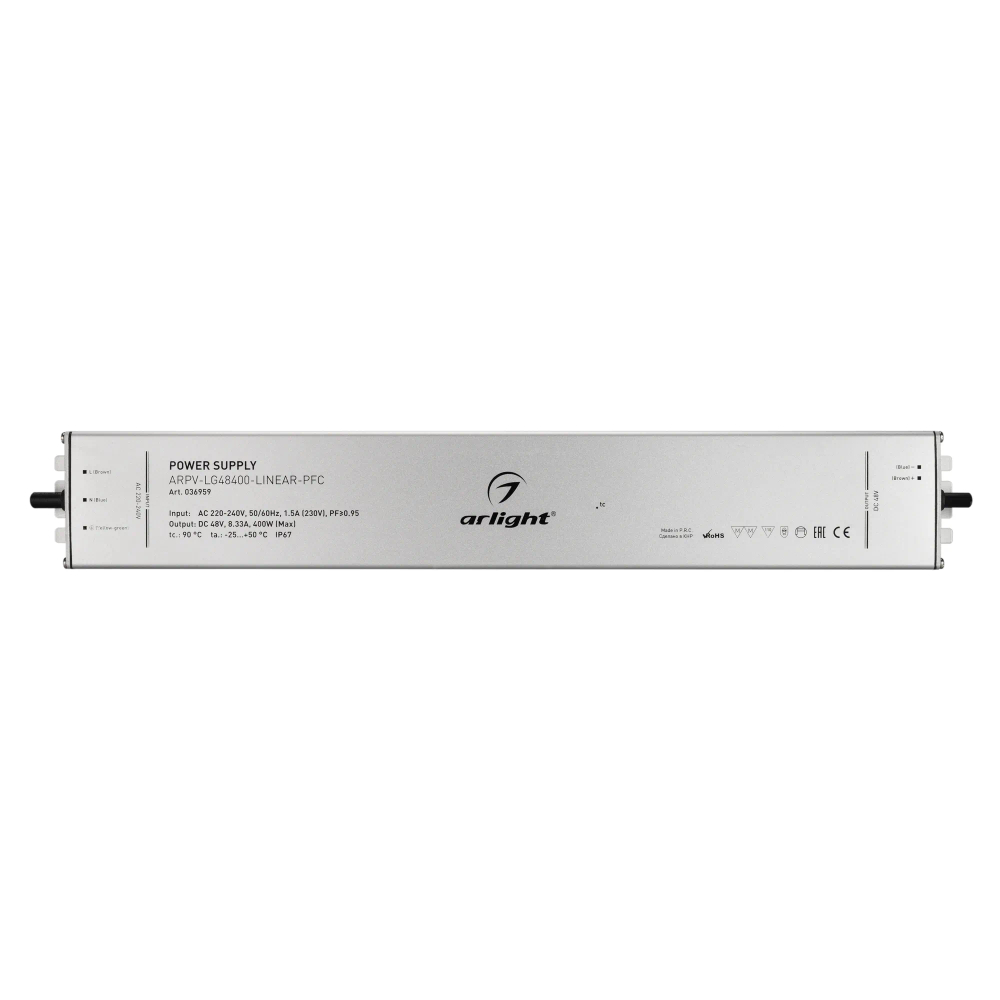 Блок питания ARPV-LG48400-LINEAR-PFC (48V, 8.33A, 400W) (Arlight, IP67 Металл, 5 лет) 036959