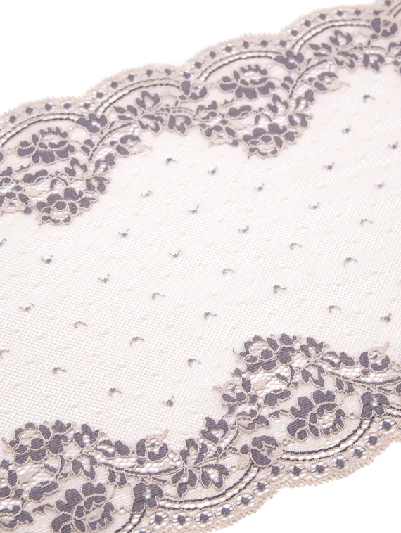 03-171 Кружево эластичное 22 см, бежевый/серый